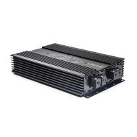 Photo of M5000 angled back to the left showing side, top plate, and power connection side panel