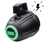 Photo of MCA-106b showing the back logo with a lightning icon showing that this is a powered / active marine can