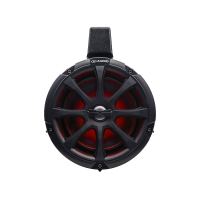 Photo of MC-106b front facing to show grill with red hue