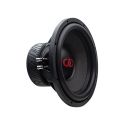Photo of 12 inch 300 series subwoofer angled right to show part of motor, surround, dustcap and cone