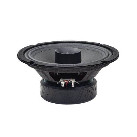 Photo of VO-MX208 angled top to bottom to show cone, tweeter, frame, and motor