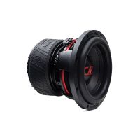 8 inch 600 Series subwoofer angled right side showing dust cap, cone, surround, basket and motor