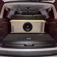 Photo of loaded SL712 Custom Enclosure in Trunk
