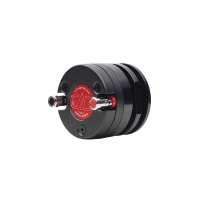 Photo of VO-BTN125 angled back to front showing DD logo, connection terminals and motor housing