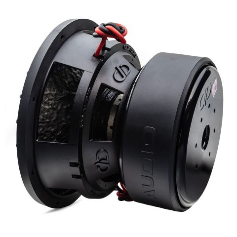 12 inch 9900 series subwoofer angled back to the left showing side of motor basket and cone