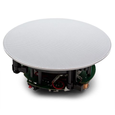 Photo of IW-65 top down with round mesh grill, and part of circuit backing