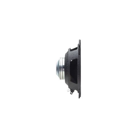 Photo showing VO-MN105 Midrange Neo speaker profile shot back to front to show heatsink, motor, basket