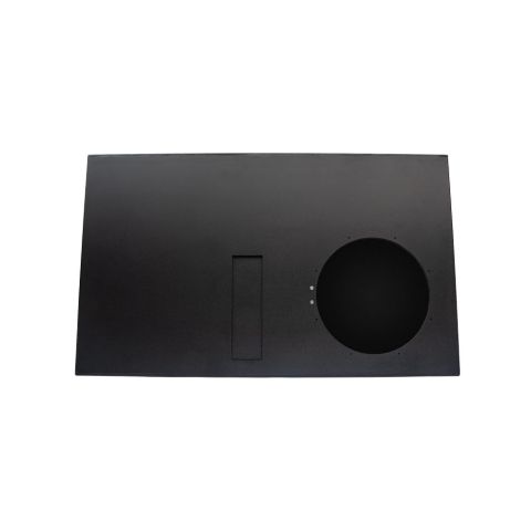 Photo of Unloaded Tundra Wedge Enclosure for 10" Slim Sub facing front where subwoofer would load