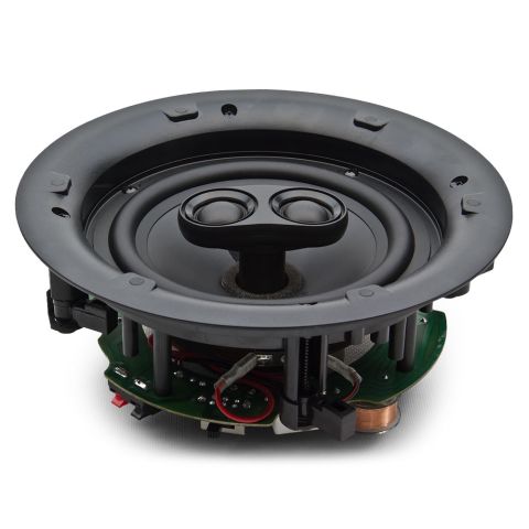 Photo of IW-65 top down to show cone, tweeters, and part of circuit backing