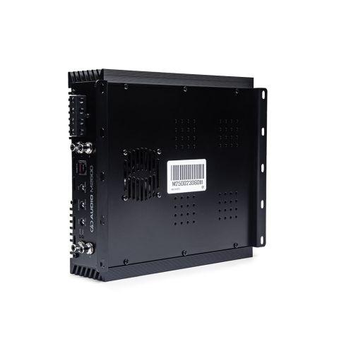 Photo of M2500 bottom angle view of vents and fan plus speaker connection points