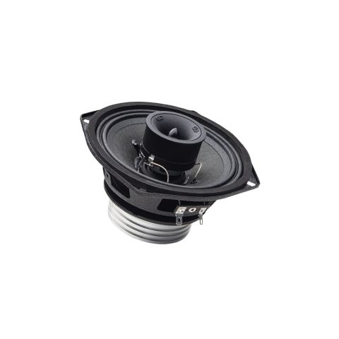 Photo of VO-XN305 5.25 neo coaxial speaker angled up to show part of motor, cone and tweeter