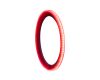 Photo of 8 inch LED speaker ring angled right with a orange-red hue.