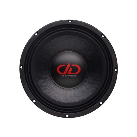 Photo of MWN812 facing front to show dustcap with logo, cone and surround