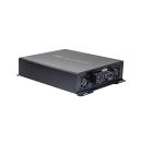 Photo of SPS angled to show top plate with logo and model, and side panel with connection points and settings.