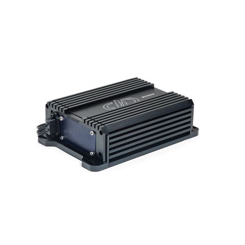 Photo of SX1000 angled back to the right showing side, top plate, and controls side panel with cover