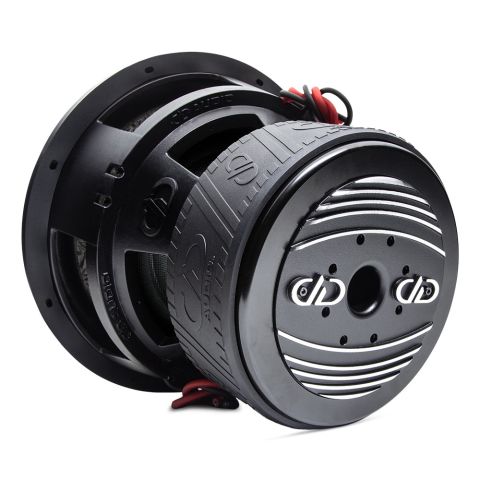 9912C - 12 Inch 9900 Series Subwoofer - Photo angled back to front down right side, showing motor heatsink, boot, basket, leads