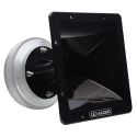Photo of VO-CT8x8 horn with VO-CT75 attached (not included) angled slightly to show mostly horn opening adorned with DD AUDIO logo