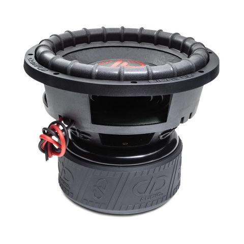 9912C - 12 Inch, 9900 Series Subwoofer - Photo angled top to bottom showing surround, part of dustcap and cone, basket and motor boot with trademark DD AUDIO logo adorning.