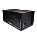 LE-512.2 photo - angled slightly to show connections panel and large rectangular port on side, while still showing both speakers, metal grill, and part of logo embroidery on top