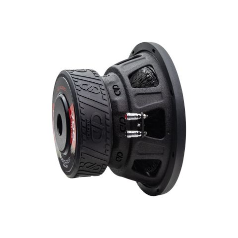 Photo of 510e subwoofer angled back to front to show ferrite motor and basket