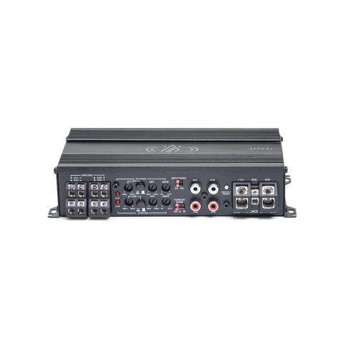 D4.125 4ch 800 watt amplifier control panel and heatsink view
