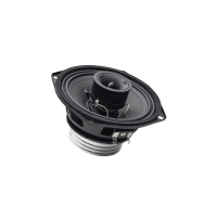 Photo of VO-XN305 5.25 neo coaxial speaker angled up to show part of motor, cone and tweeter