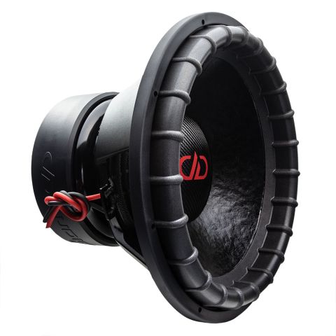 18 inch 9900 series subwoofer angled right side showing dust cap, cone, surround, basket and motor