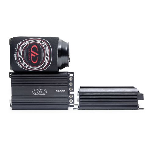 Photo of two SA500 amps - one facing front, the other on side with a Photo of two SA500 amps - one facing front, the other on side with a beverage can in DD Koozie on top for size referencebeverage can in DD Koozie on top for size reference