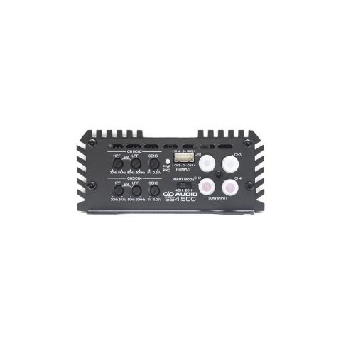 Photo of SS4.500 control panel with speaker connection points and settings