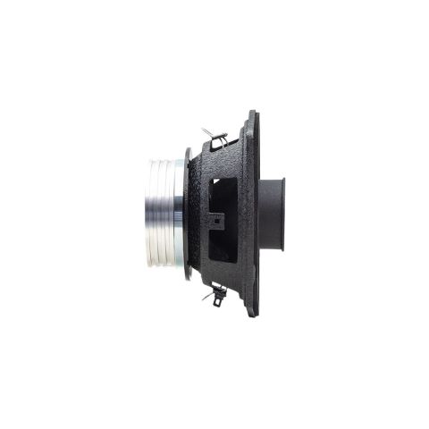 Photo of VO-XN305 5.25 neo coaxial speaker profile, back to front, showing motor, basket and part of tweeter