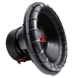 9918c - 18 Inch 9900 Series Subwoofer - Photo angled right to show left, including dustcap, surround, basket, and motor boot with DD AUDIO trademark adorning.