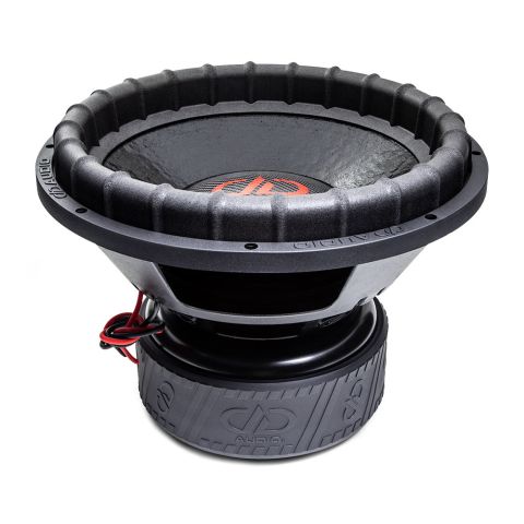 9915C - 15 Inch, 9900 Series Subwoofer - Photo angled top to bottom showing surround, part of dustcap and cone, basket and motor boot with trademark DD AUDIO logo adorning.