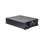Photo of SPS angled to show top plate with logo and model, and side panel with connection points and settings.