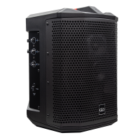 Photo of rager-wpa-3.1 Wireless Pro Audio speaker shot front angled to show most of the speaker grill and part of the controls on side