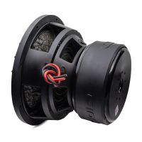 12 inch 9500 series subwoofer angled back to the left showing side of motor basket and cone