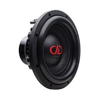 Photo front facing angled right to show neo motor, part of frame, surround, cone, dust cap, DD logo and model number
